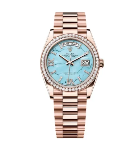 Superclone Rolex Day-Date Turquoise Diamond Dial 128345rbr-0064 36 mm