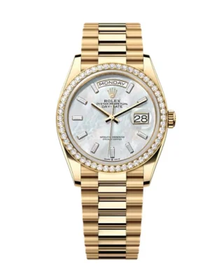 Superclone Rolex Day-Date White Mother-of-Pearl Diamond Dial 128348rbr-0070 36 mm