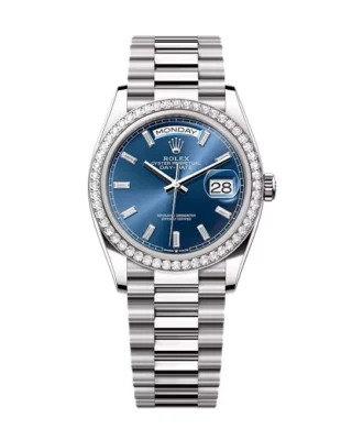 Superclone Rolex Day-Date Bright Blue Diamond Dial 128349rbr-0051 36 mm