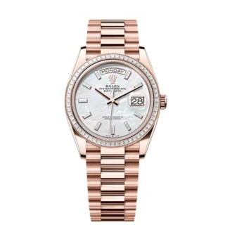 Superclone Rolex Day-Date White Mother-of-Pearl Diamond Dial 128395tbr-0026 36 mm