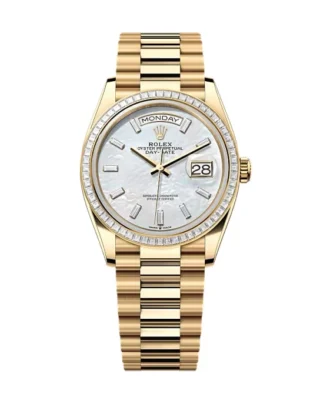 Superclone Rolex Day-Date White Mother-of-Pearl Diamond Dial 128398tbr-0030 36 mm