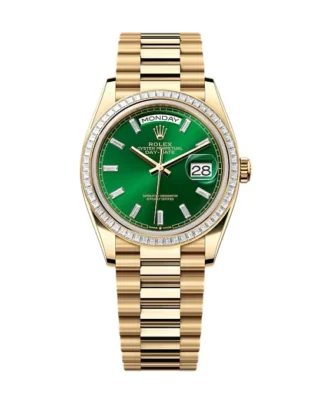Superclone Rolex Day-Date Bright Green Diamond Dial 128398tbr-0035 36 mm