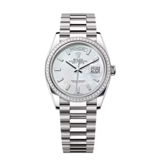 Superclone Rolex Day-Date White Mother-of-Pearl Diamond Dial 128399tbr-0023 36 mm