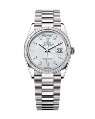 Superclone Rolex Day-Date White Mother-of-Pearl Diamond Dial 128399tbr-0023 36 mm