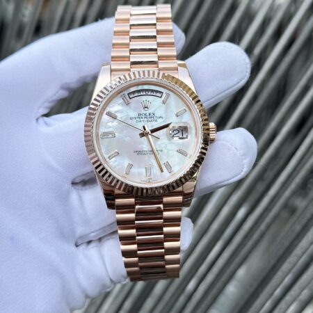 Superclone Rolex Day-Date White Mother-of-Pearl Diamond Dial 128235-0078 36 mm - Image 9