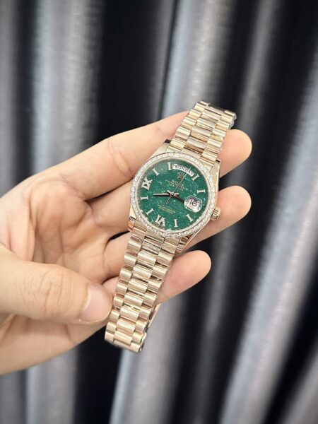Superclone Rolex Day-Date Green Aventurine Diamond Dial 128345rbr-0068 36 mm - Image 4