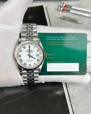 Alternative view of Superclone Rolex Datejust White Roman Dial 126334-0024 41 mm