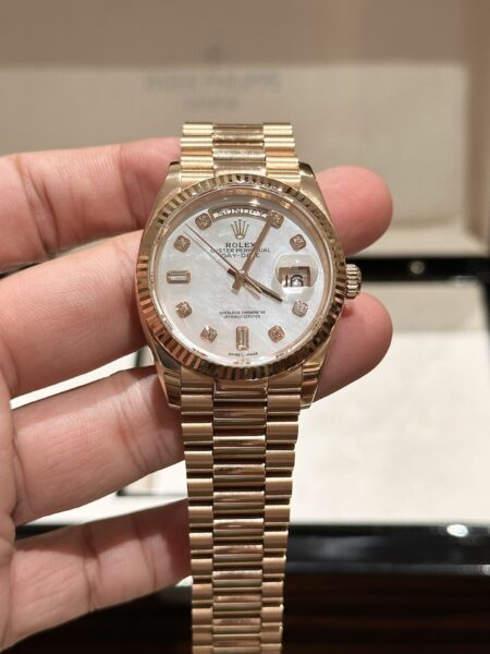 Superclone Rolex Day-Date White Mother-of-Pearl Diamond Dial 128238-0011 36 mm - Image 2