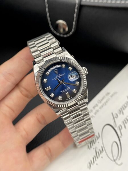 Superclone Rolex Day-Date Blue Ombré Diamond Dial 128236-0005 36 mm - Image 3