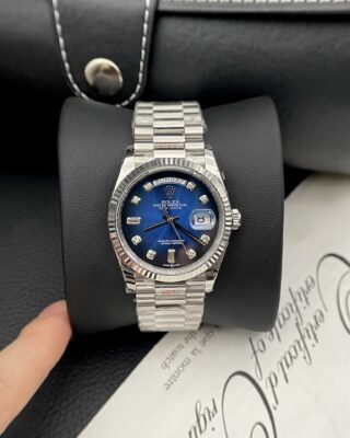 Alternative view of Superclone Rolex Day-Date Blue Ombré Diamond Dial 128236-0005 36 mm