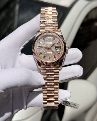 Alternative view of Superclone Rolex Day-Date Diamond-Paved Dial 128235-0039 36 mm