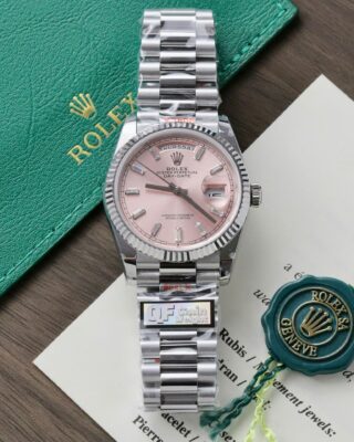 Alternative view of Superclone Rolex Day-Date Pink Diamond Dial 128236-0024 36 mm