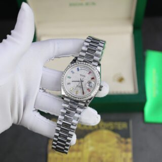 Alternative view of Superclone Rolex Day-Date Diamond-Paved Dial 128349rbr-0006 36 mm