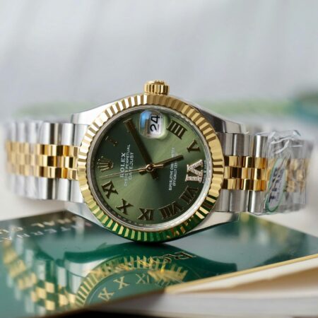 Superclone Rolex Datejust Olive Green Roman Diamond Dial 126233-0025 36 mm - Image 4