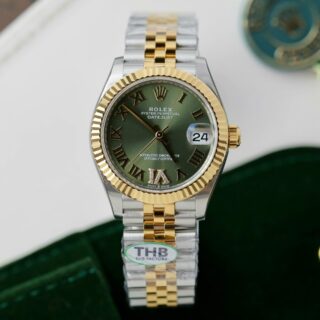 Alternative view of Superclone Rolex Datejust Olive Green Roman Diamond Dial 126233-0025 36 mm