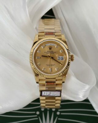 Alternative view of Superclone Rolex Day-Date Champagne Diamond Dial 128238-0008 36 mm