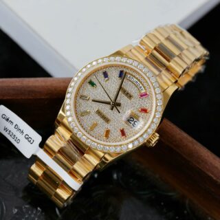 Alternative view of Superclone Rolex Day-Date Diamond-Paved Dial 128348rbr-0030 36 mm