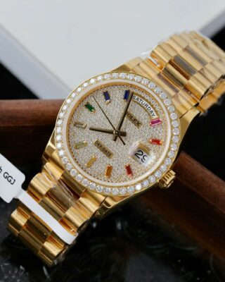 Alternative view of Superclone Rolex Day-Date Diamond-Paved Dial 128348rbr-0030 36 mm