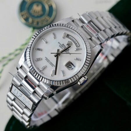 Superclone Rolex Day-Date White Mother-of-Pearl Diamond Dial 128236-0021 36 mm - Image 4