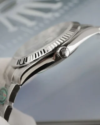 Replica Rolex Datejust blue Dial Fluted Bezel Oyster Bracelet