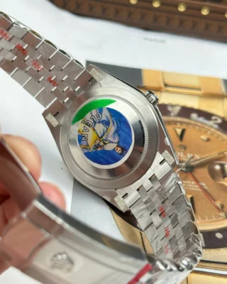 Replica Rolex Datejust Blue Dial Fluted Bezel Jubilee Bracelet