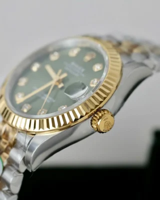 Replica Rolex Datejust Green Dial Fluted Bezel Jubilee Bracelet