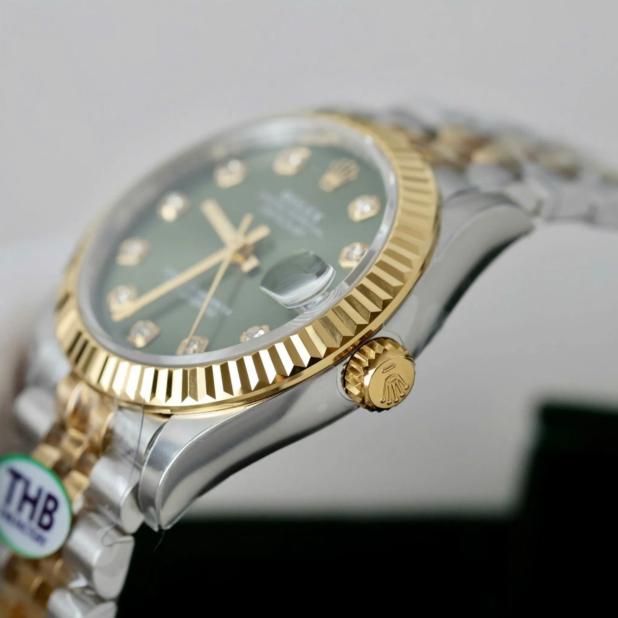Replica Rolex Datejust Green Dial Fluted Bezel Jubilee Bracelet
