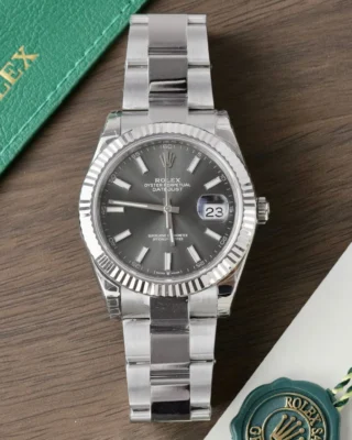 Replica Rolex Datejust Slate Dial Fluted Bezel Jubilee Bracelet
