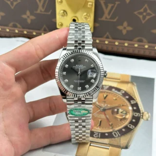 Replica Rolex Datejust Slate Dial Fluted Bezel Jubilee Bracelet