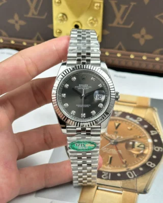 Replica Rolex Datejust Slate Dial Fluted Bezel Jubilee Bracelet