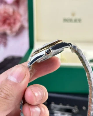 Replica Rolex Datejust White Dial Fluted Bezel Two Tone Jubilee Bracelet