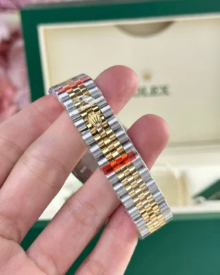 Replica Rolex Datejust White Dial Fluted Bezel Two Tone Jubilee Bracelet