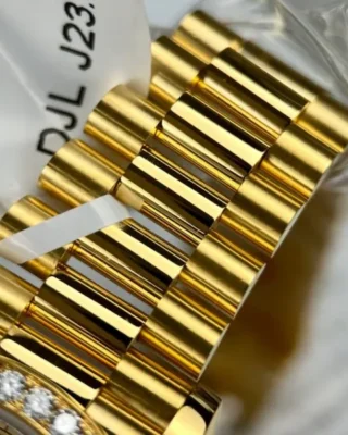 Replica Rolex Day-Date Champagne Dial Diamond Bezel Gold Presidential Dial