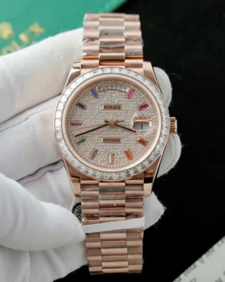 Replica Day Date Diamond Dial Diamond Bezel Presidential Bracelet