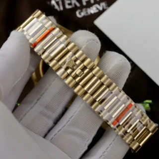 Replica Day-Date Green Ombre Dial Fluted Bezel Yellow Presidential Bracelet