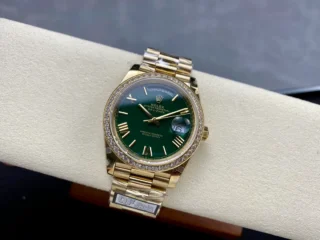 Replica Rolex Day-Date Green Ombre Dial Diamond Bezel Presidential Dial