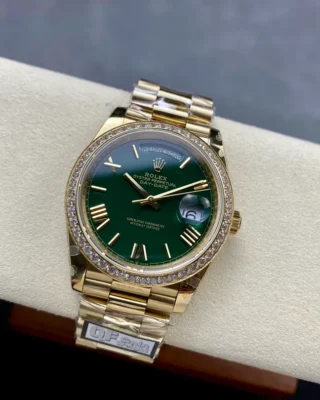 Replica Rolex Day-Date Green Ombre Dial Diamond Bezel Presidential Dial