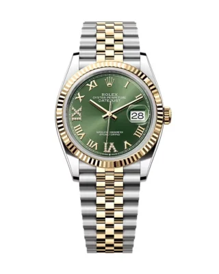 Superclone Rolex Datejust Olive Green Roman Diamond Dial 126233-0025 36 mm