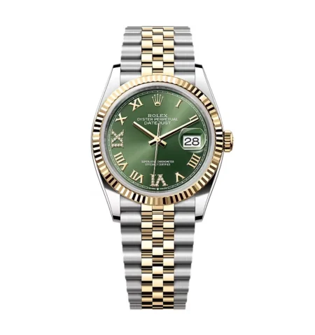 Superclone Rolex Datejust Olive Green Roman Diamond Dial 126233-0025 36 mm
