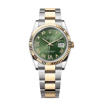 Superclone Rolex Datejust Olive Green Roman Diamond Dial 126233-0026 36 mm