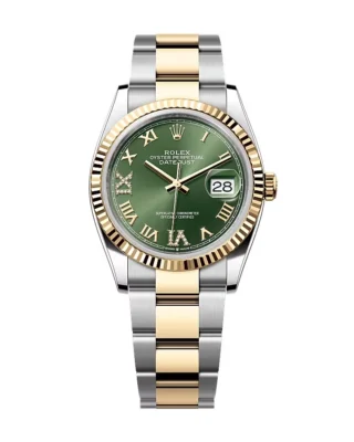 Superclone Rolex Datejust Olive Green Roman Diamond Dial 126233-0026 36 mm