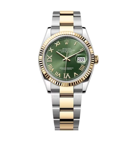Superclone Rolex Datejust Olive Green Roman Diamond Dial 126233-0026 36 mm