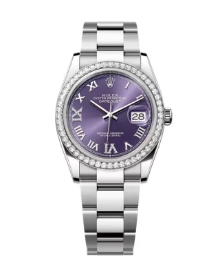 Superclone Rolex Datejust Aubergine Roman Diamond Dial 126284RBR-0014 36 mm