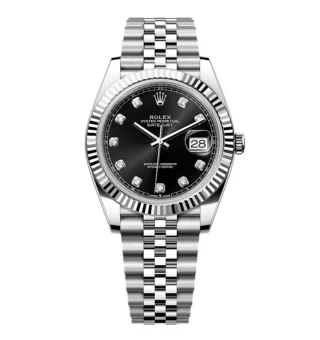 Superclone Rolex Datejust Black Diamond Dial 126334-0012 41 mm