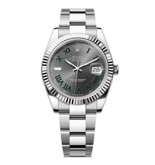Superclone Rolex Datejust Rhodium Dial 126334 "Wimbledon" Flutted/Oyster 41 mm