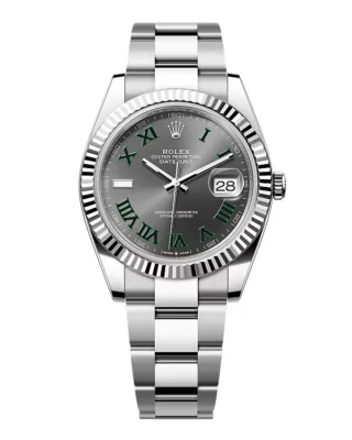 Superclone Rolex Datejust Rhodium Dial 126334 "Wimbledon" Flutted/Oyster 41 mm