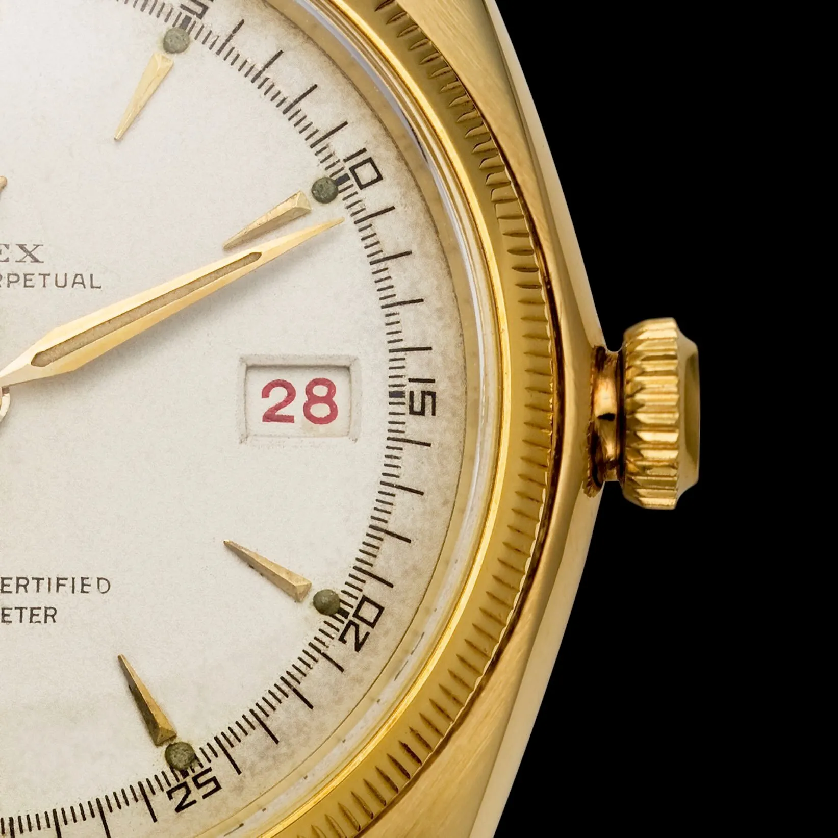 Old Rolex Datejust Gold Case White Dial