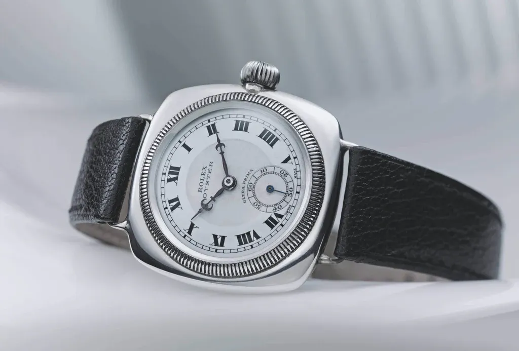 Replica Rolex Oyster Perpetual White Dial black Leather Strap