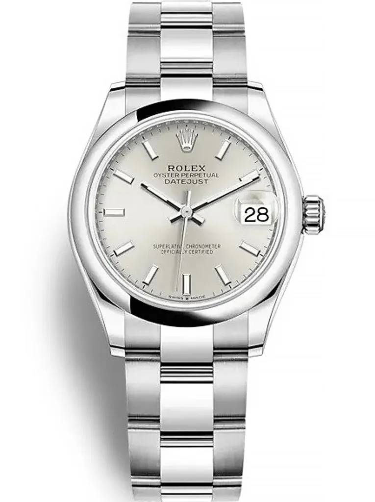 Super Clone Rolex Datejust Silver Dial Smooth Bezel Oyster Bracelet