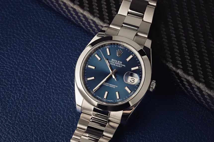 Super Clone Rolex Datejust Blue Dial smooth Bezel Oyster Bracelet